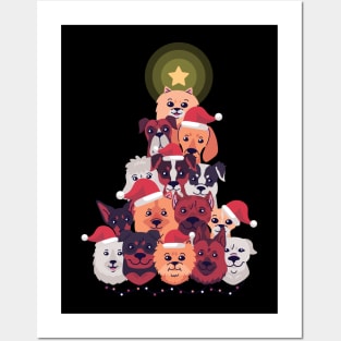 Dog Christmas Tree Posters and Art